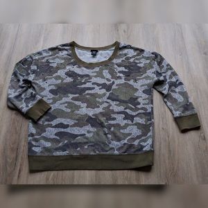 Torrid long sleeve French terry camo sweatshirt